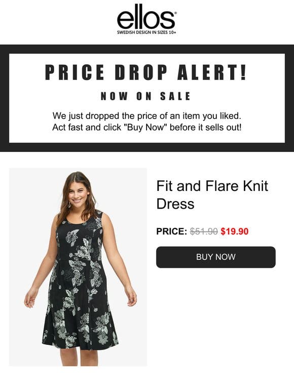 Act Fast! Now On SALE， Fit and Flare Knit Dress You Loved