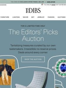 All new: The Editors’ Picks Auction