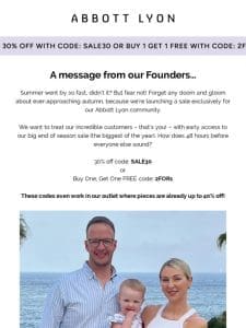 An EXCITING message from our founders