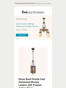 Architectural Antiques | Late Summer Lighting/Hardware/Unique Auction