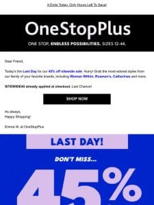 Attn: It’s 45% off Sitewide’s Final Countdown