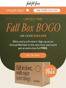 BOGO on boxes…1hr only!