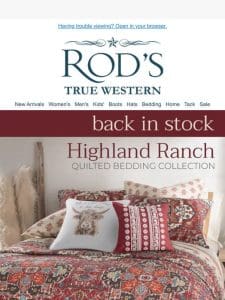 Back In Stock–Highland Ranch Quilted Bedding Collection