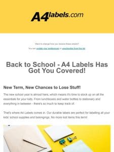 Back to School? Labels for every need!