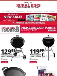 Beat the Heat with Unbeatable Deals! $129.99 Weber Original Kettle Charcoal Grill， Save $3 on Camair Box Fan & More!