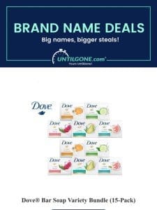 Brand Name Deals – 45% OFF Dove? Bar Soap Variety Bundle