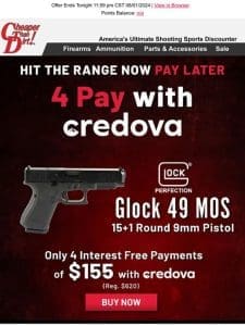 Buy a New GLOCK Now. Pay In 4. Interest Free!