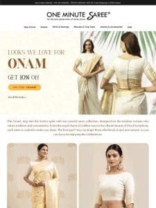 Celebrate the festival in style with our exclusive Onam Saree Collection.