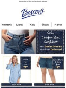 Chic， Comfortable Denim from $9.99