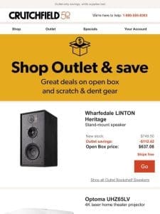 Crutchfield Outlet Savings up to $1，499