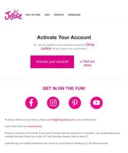 Customer account activation