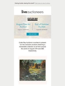 Cutler Bay Auctions | August Fine Art Auction | End of Summer Auction