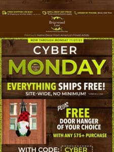 ? Cyber Monday Sale: ? FREE SHIPPING Site-wide