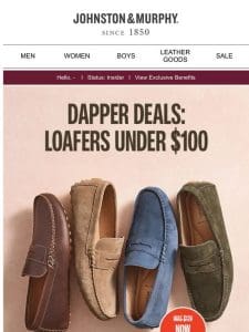 Dapper Deals: Loafers Under $100