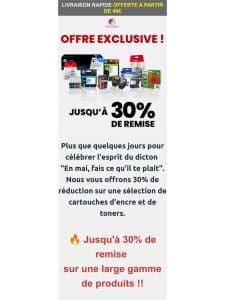 Derniers jours : Jusqu’à -30% de remise !