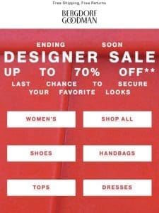 Designer Sale Up To 70% Off