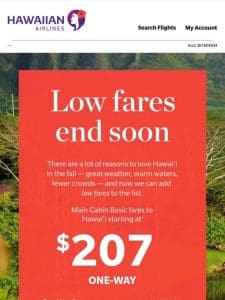 Discounted fall flights end soon