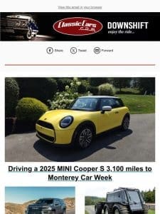 Driving a 2025 MINI Cooper S 3，100 miles to Monterey Car Week