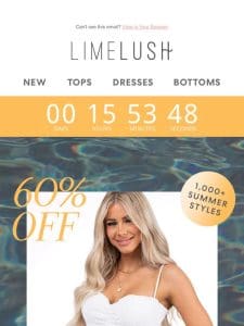 ENDS TONIGHT!!! 60% OFF Summer ????