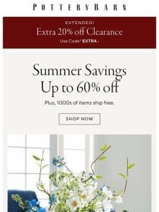 EXTENDED! Extra 20% OFF clearance