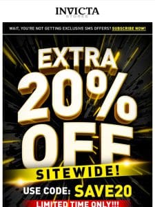 EXTRA 20% OFF❗️ SITEWIDE ➡️Code SAVE20