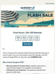 Ending: 25% Off Surgent CPE Flash Sale