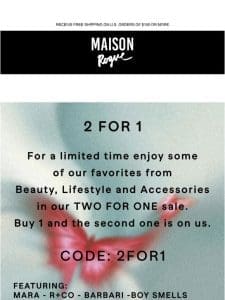 Ending Soon: 2 FOR 1 SALE?