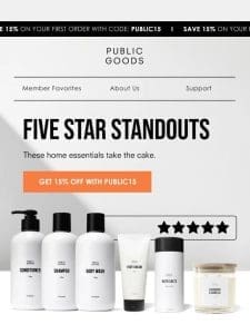 Explore our 5-star rated essentials ?