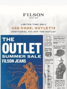 Extra 15% Off The Outlet Ends Soon