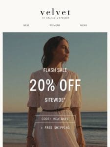 FLASH SALE! 20% Off Your Purchase