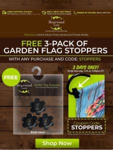 ? FREE Garden Flag Stoppers – 3 Days Only