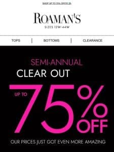 ? Fill your cart: Up to 75% Off Semi-Annual Sale!