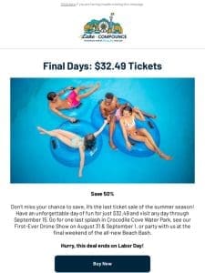 Final Ticket Sale of the Summer