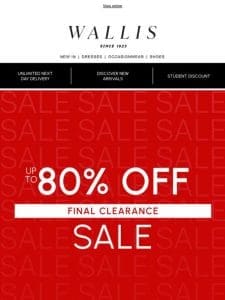 Final clearance – up to 80% off