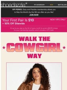 For You: $10 Boots + 50% Off SITEWIDE!