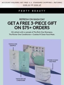 Free   3-piece gift on $75+ orders