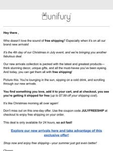 Free Shipping Alert! Day 4 of Christmas in July ?