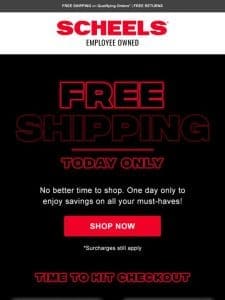 Free Shipping for One Day Only