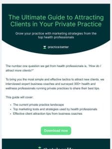 Free guide to attract clients in your private practice