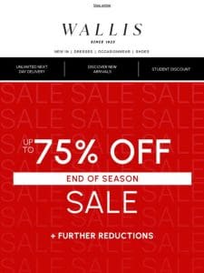 Further Reductions on Sale Favourites – Up to 75% off