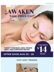 Hi there! Awaken Your Third Eye: Say Goodbye to Forehead Lines for Only $14!  ️✨