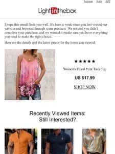 Hi —， guess you may like Tank Tops & Camis…