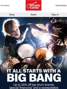 Hit up savings on top drum brands