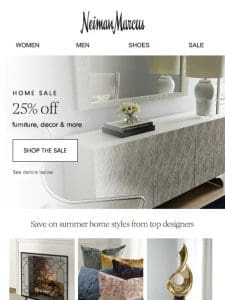 Home Sale: 25% off home styles for the holiday