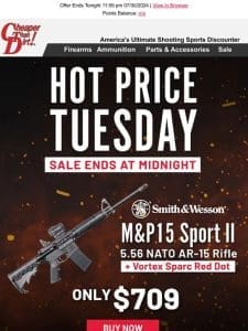 Hot Priced M&P15 Sport II AR Rifle with Vortex Red Dot for One Day Only