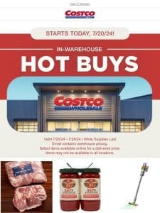 In-Warehouse Hot Buys Start TODAY， 7/20/24!