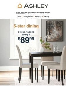 ? Indoor & Outdoor Dining Tables Starting at $89.99!