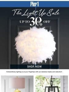 Inspired Lighting: Up to 30% Off Must-Have Styles!