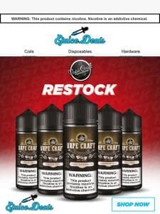 ?JUST RESTOCKED: Vape Craft eJuice ??