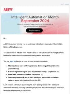 Join us for Intelligent Automation Month 2024